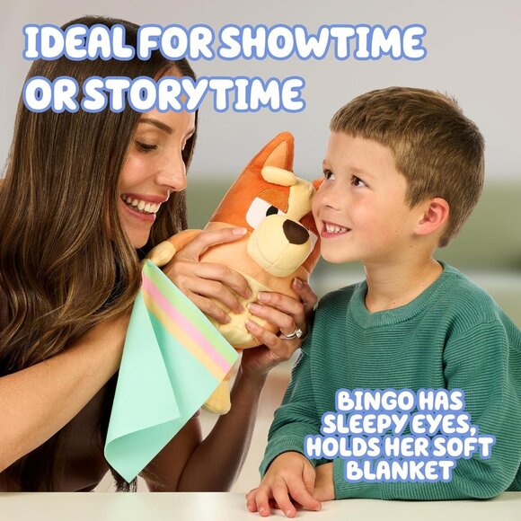 BLUEY Sleepy Time Bingo 13" Sing Along Plush with Blanket 7 Fun Phrases Soft Toy - Picture 5 of 5